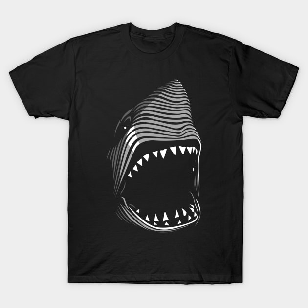 Lines killer shark T-Shirt by albertocubatas